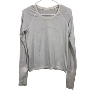 LuLuLemon White Swiftly Tech Long Sleeve Athletic T-Shirt
